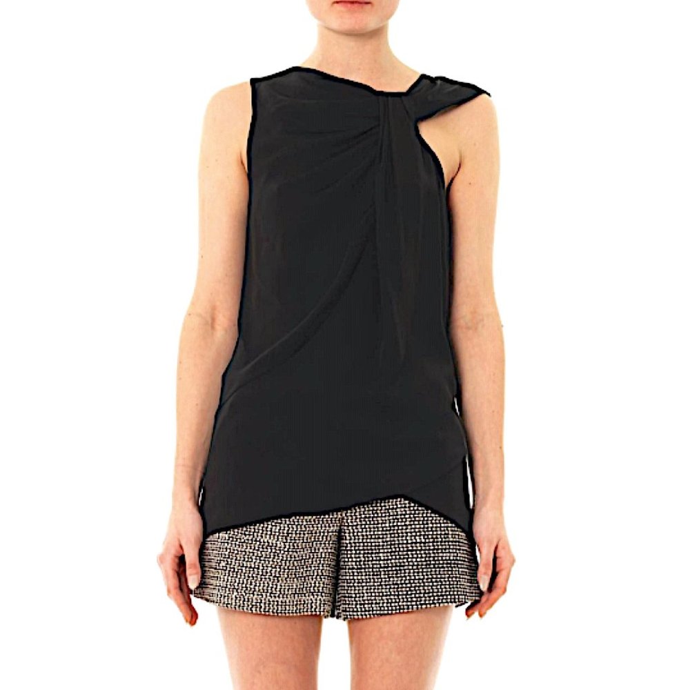 Veronica Beard The Twist Front Top in Black